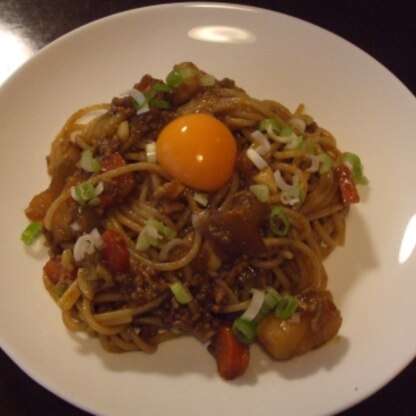 前日の残りカレーでつくりました＾＾
こういう食べ方も良いですね！
パスタとカレーすごく合います（人´∇`）
とっても美味しかったです♪
ごちそうさまでした♡